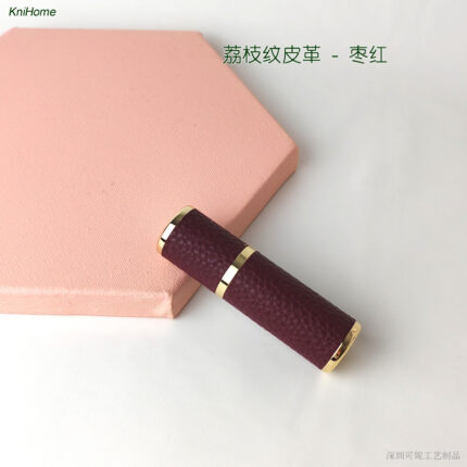 5ML gold shell; Lychee pattern—jujube red; Zinc alloy veneer + inner glass bottle