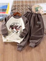 Boys' Spring/Autumn Two-Piece Sweatshirt Set  Trendy Casual Baby & Kids' Clothing Outfit (Wholesale) - Image 4