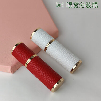Pebbled leather perfume bottle dispensing bottle 5-6ML direct filling head quick dispensing of a variety of sprays for takeaway travel