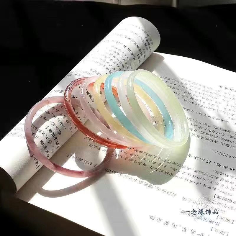 O1CN01fyQzDx1bhg5f88hc2_2219021243497-0-cib.jpg Step by step, glass imitation jade rose, high ice, antique accessories, forbidden steps, girlfriend white moonlight, the same style of jingle bracelet girl - Image 1